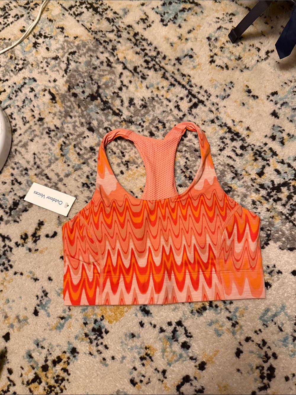 Outdoor Voices Doing Things Thrive Bra in Grapefruit Helios